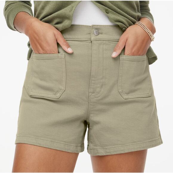 J.Crew Garment-Dyed Patch-Pocket Denim Short Sz 29 Pale Surplus Hi-Rise Stretch - Picture 1 of 7